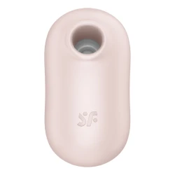 Stimulator clitoridian cu aer și vibrator din silicon, bej