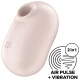 Stimulator clitoridian cu aer și vibrator din silicon, bej