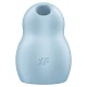 Stimulator și vibrator cu aer pulsatoriu dublu, albastru