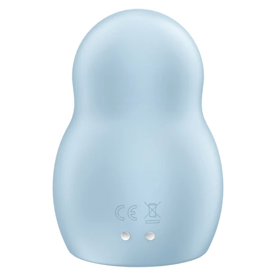 Stimulator și vibrator cu aer pulsatoriu dublu, albastru