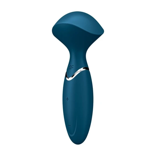Vibrator tip wand Mini Wand-er din silicon, albastru