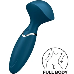 Vibrator tip wand Mini Wand-er din silicon, albastru