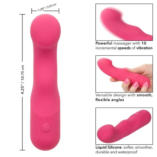 Masajer Curvy din silicon lichid, roz