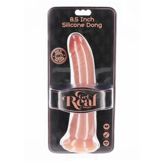 Dong realist din silicon, culoare piele, 21 cm