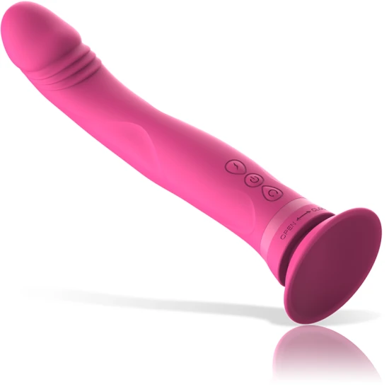 Vibrator dildo din silicon roz, 11 cm, cu ventuză