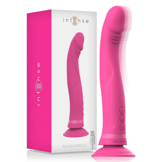 Vibrator dildo din silicon roz, 11 cm, cu ventuză