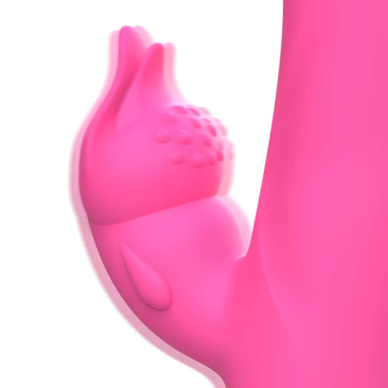 Vibrator Rabbit din silicon, roz, 24 cm