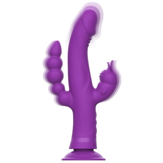 Vibrator Rabbit Triple Motor din silicon, mov