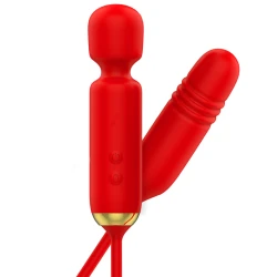 Wand dublu de plăcere din silicon, negru, universal