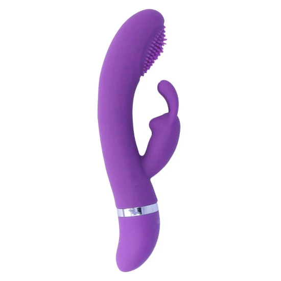 Vibrator rabbit din silicon, lila, flexibil