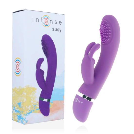 Vibrator rabbit din silicon, lila, flexibil