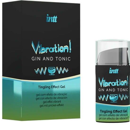 INTT - Gel vibrator lichid stimulent puternic, Gin & Tonic, 15 ml