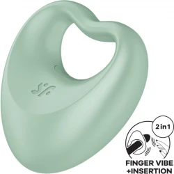 Vibrator 2 în 1 din silicon, verde