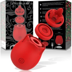 Stimulator clitoridian cu 2 capete din silicon, roz
