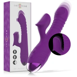 Vibrator multifuncțional din silicon, mov, 24 cm