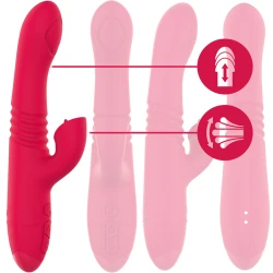 Vibrator multifunctional DUA din silicon și ABS, roșu