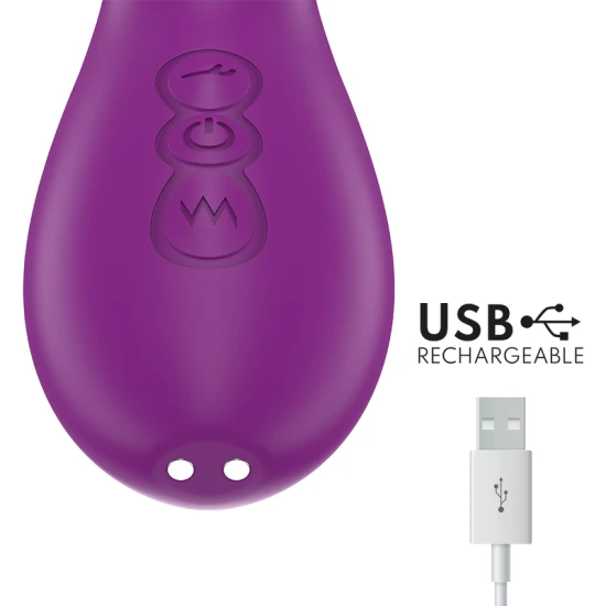 Masturbator feminin APOLO din silicon, mov, USB reîncărcabil