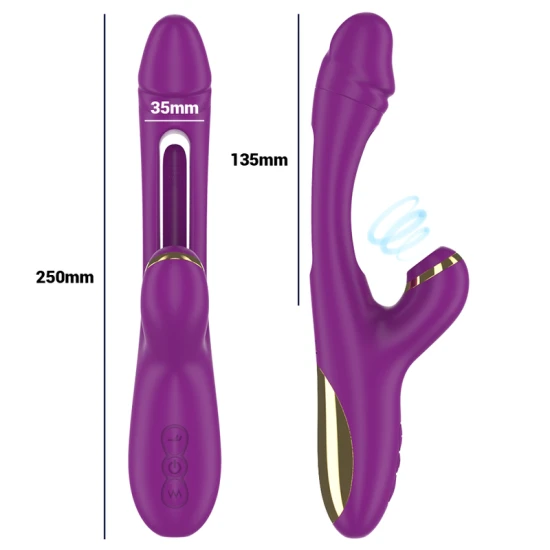 Masturbator feminin din silicon, mov, USB, 7 vibrații