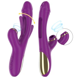 Masturbator feminin din silicon, mov, USB, 7 vibrații