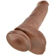Dildo realist cu testicule din PVC, caramel, 19,8 cm