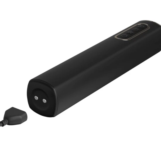 Plug anal gonflabil cu vibrații auto-throb din silicon, negru