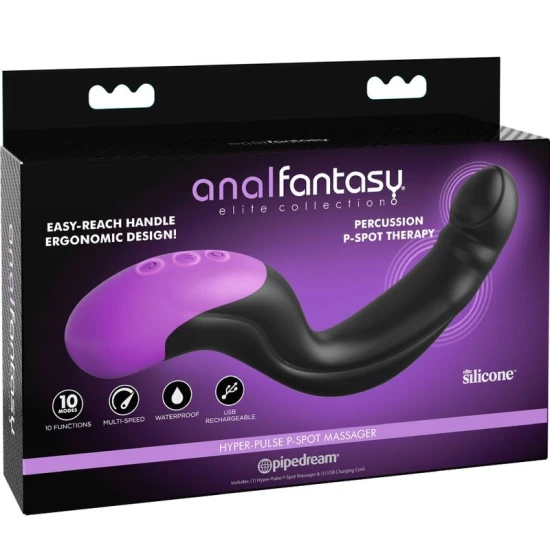 Masajer anal P-Spot Hyper-Pulse din silicon, negru