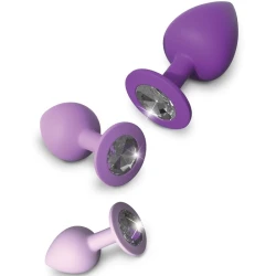 Set dopuri anale din silicon, violet, 3 mărimi