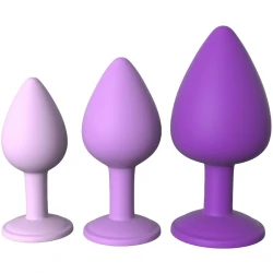 Set dopuri anale din silicon, violet, 3 mărimi
