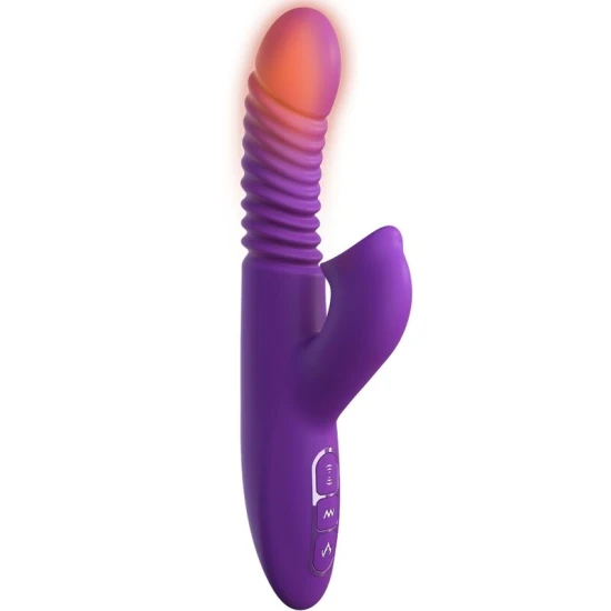 Stimulator clitoridian cu încălzire, vibrații și împingeri, violet
