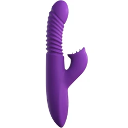 Stimulator clitoridian cu încălzire, vibrații și împingeri, violet