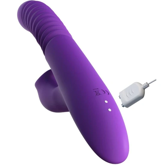 Stimulator clitoridian cu încălzire, vibrații și împingeri, violet