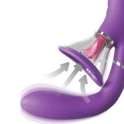 Stimulator G-spot și clitoris din silicon, negru