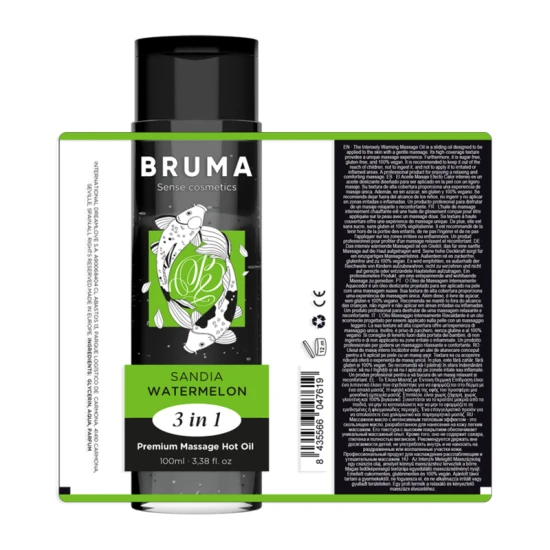 Ulei de masaj cu efect de încălzire, pepene roșu, 3 în 1, 100 ml