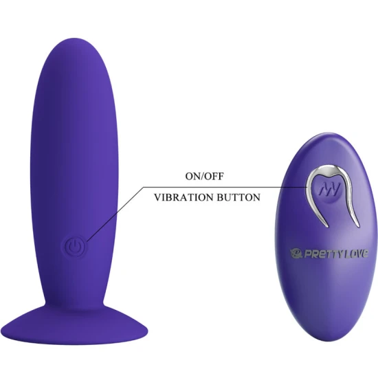 Plug anal vibrant din silicon, violet, cu telecomandă