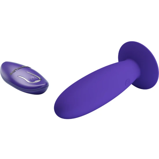 Plug anal vibrant din silicon, violet, cu telecomandă