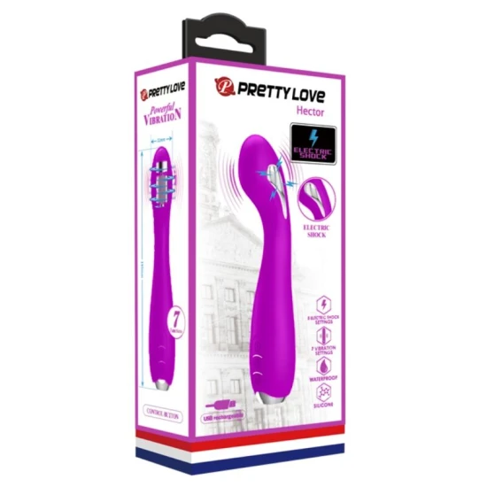 Vibrator electroșoc reîncărcabil din silicon, violet