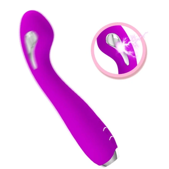 Vibrator electroșoc reîncărcabil din silicon, violet