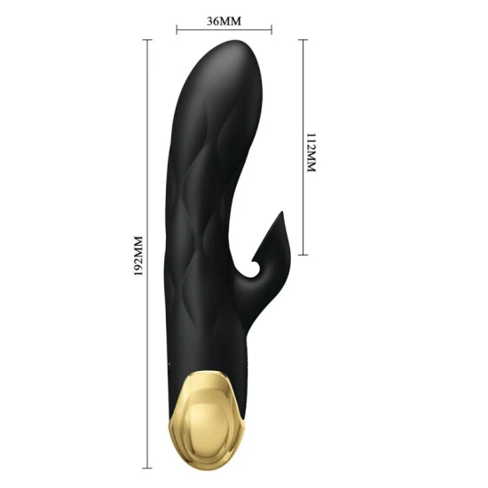 Vibrator de lux reîncărcabil din silicon și aliaj zinc, negru
