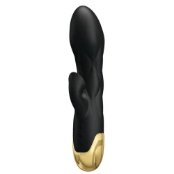 Vibrator de lux reîncărcabil din silicon și aliaj zinc, negru