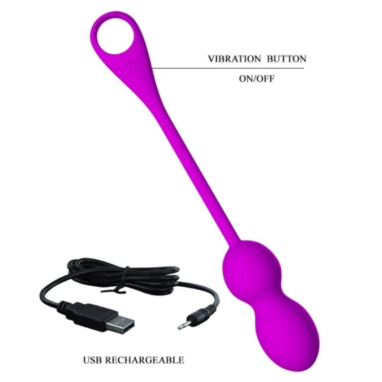 Bile Kegel vibratoare din silicon, violet, USB reîncărcabile