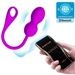 Bile Kegel vibratoare din silicon, violet, USB reîncărcabile