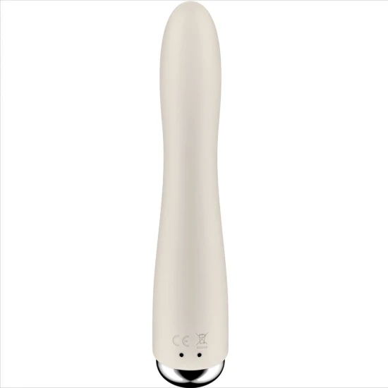 Vibrator G-Spot rotativ din silicon, bej