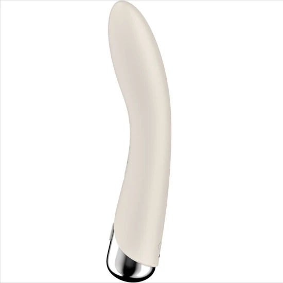 Vibrator G-Spot rotativ din silicon, bej