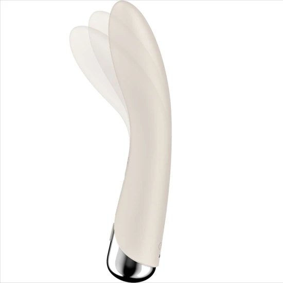 Vibrator G-Spot rotativ din silicon, bej