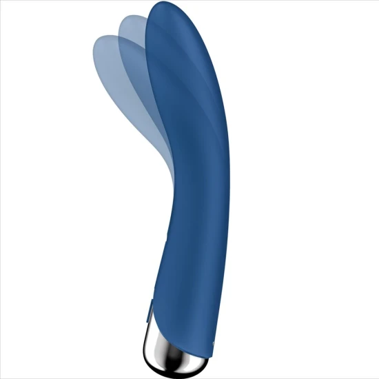 Vibrator G-Spot rotativ din silicon, albastru