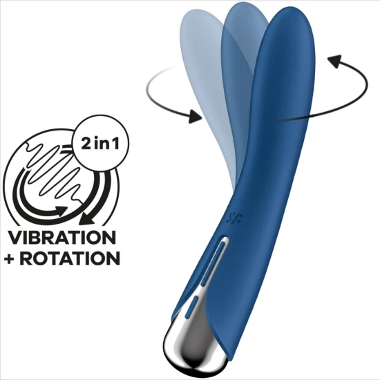 Vibrator G-Spot rotativ din silicon, albastru