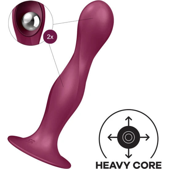 Dildo din silicon cu bile, garnet, universal