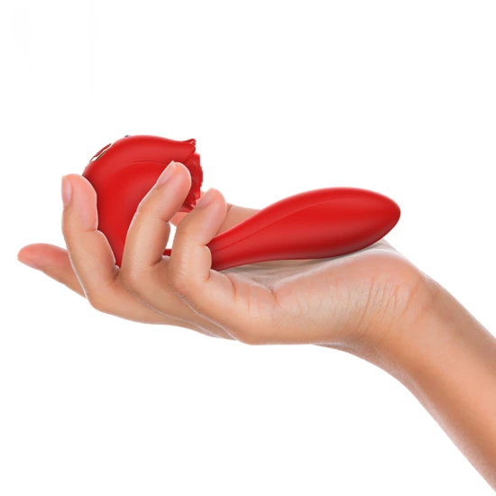Stimulator vibratoare și tapping din silicon, roșu