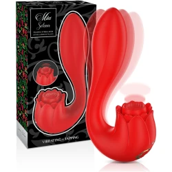 Stimulator vibratoare și tapping din silicon, roșu