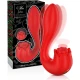 Stimulator vibratoare și tapping din silicon, roșu